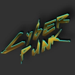 Kiberpunk 3D metin: hacimli yazılar