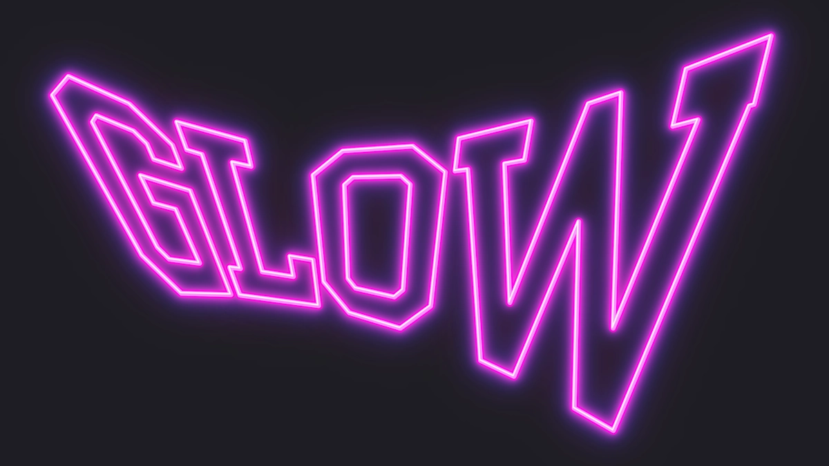 Parlak pembe neon konturlu metin