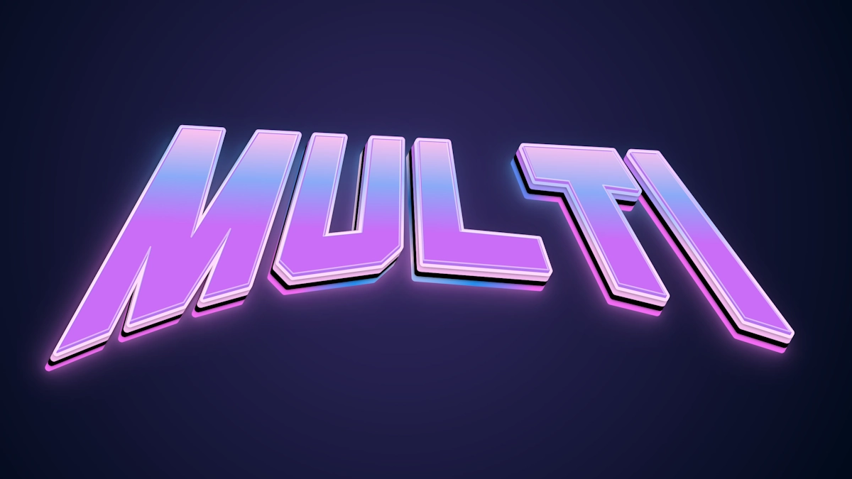 Sintwave ve retro 80'ler tarzı neon 3D metin
