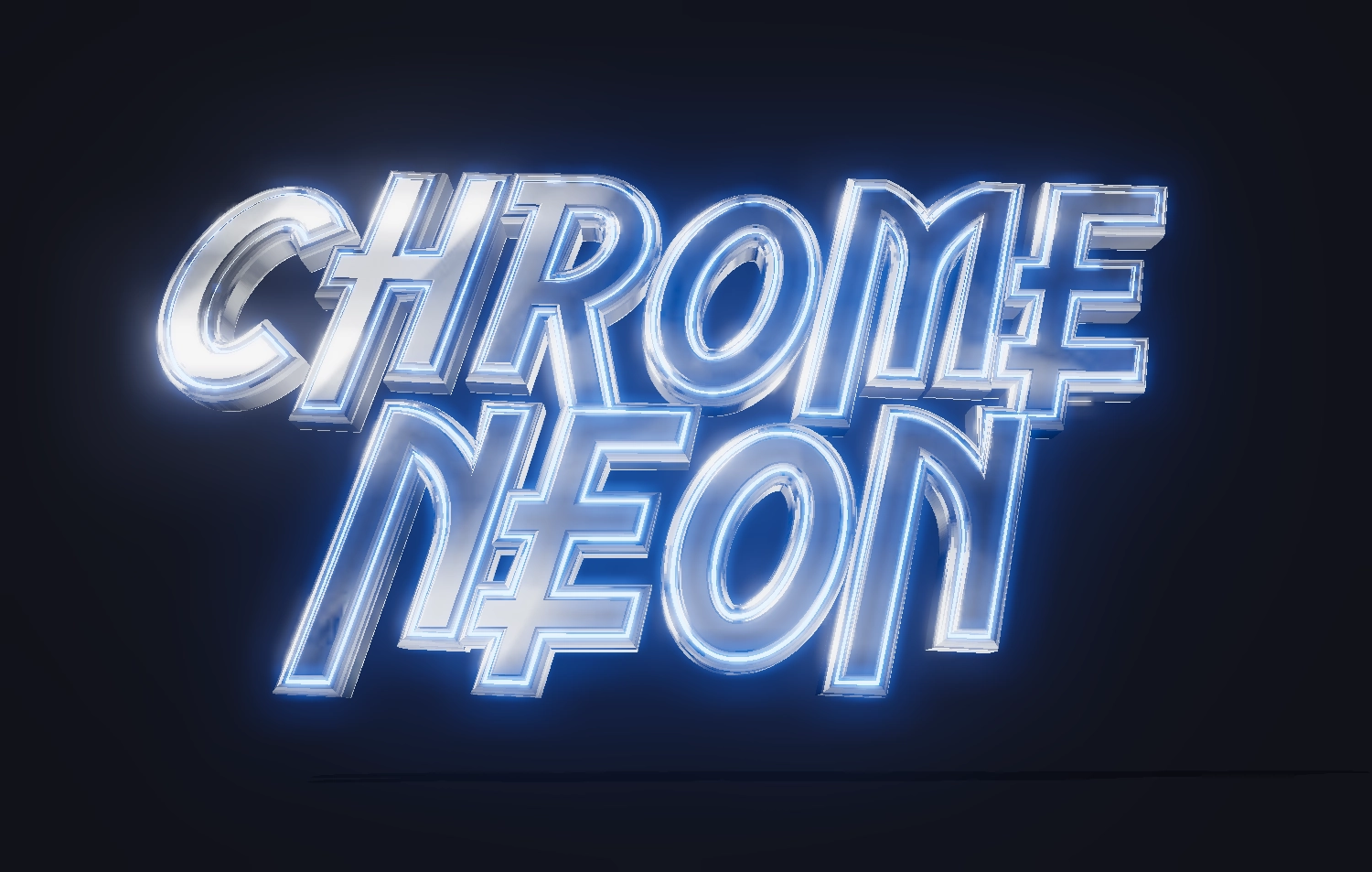 Krom neon ile güzel bir yazı oluştur