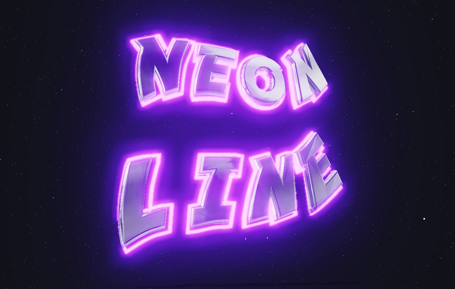 Neon krom yazı tipiyle metin oluşturun